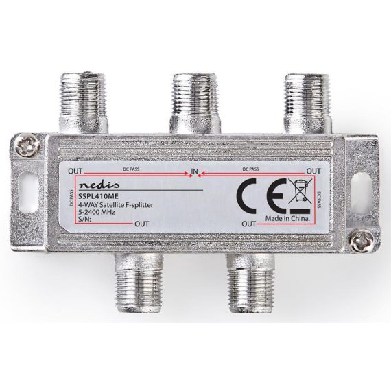 Splitter Satellitare 5-2400 MHz 11.5 dB IN:1/ OUT: 4  75 Ohm ND7040 Nedis