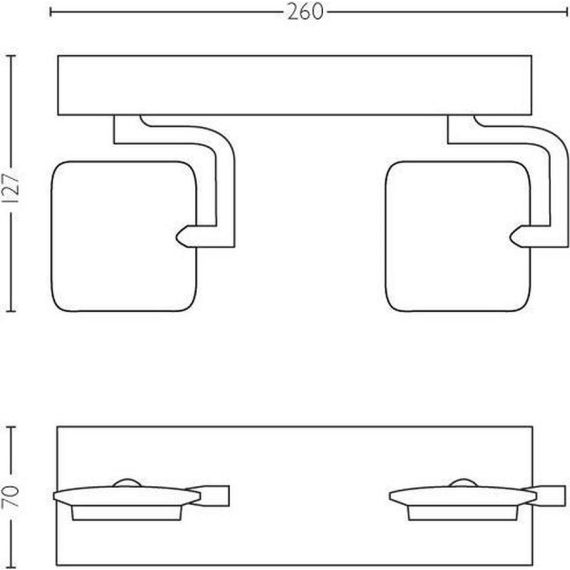 Lampada da parete dimmerabile 2200k-2700k 2x4.5W 1000lm Philips P1022 Philips