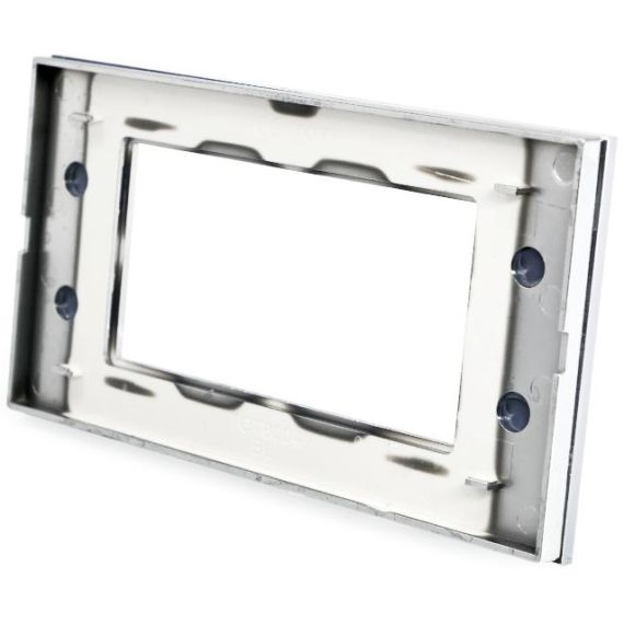 Placca in vetro bianco 4 posti compatibile Living International EL1038 