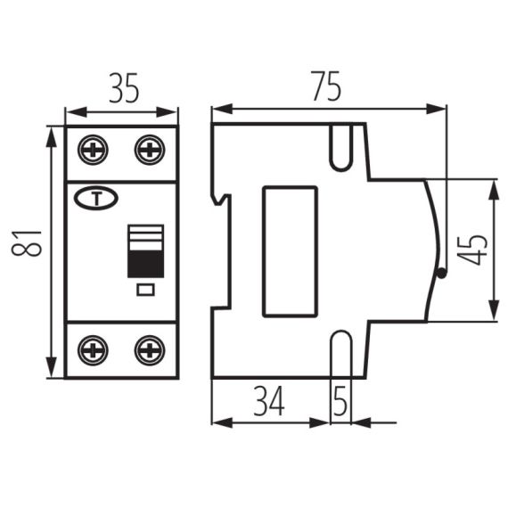 Interruttore magnetotermico differenziale 20A 6kA 2P KRO6 Kanlux KA2138 Kanlux