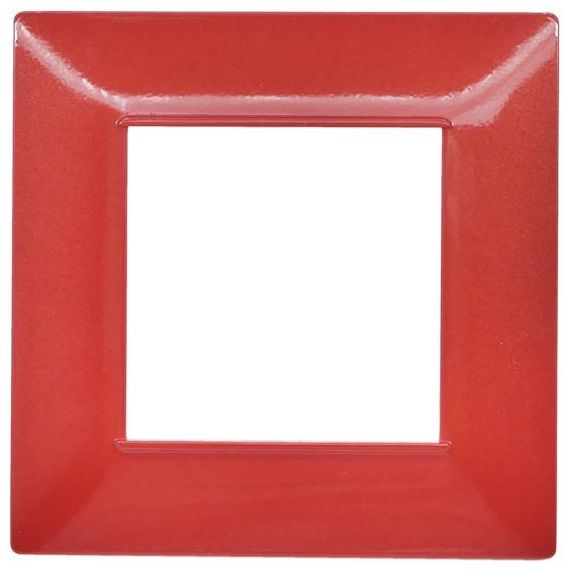 Placca in tecnopolimero 2 posti color rosso corallo compatibile Vimar Plana EL002 