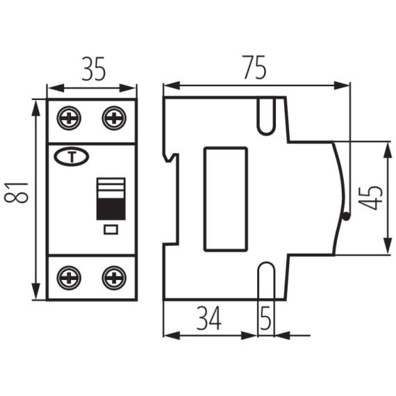 Interruttore magnetotermico differenziale 6kA 2P 25A Kanlux KA2169 Kanlux