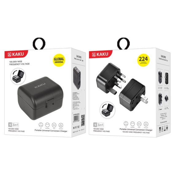 Adattatore da viaggio per prese elettriche Europa/America/Inghilterra KSC-174 F2230 Kakusiga