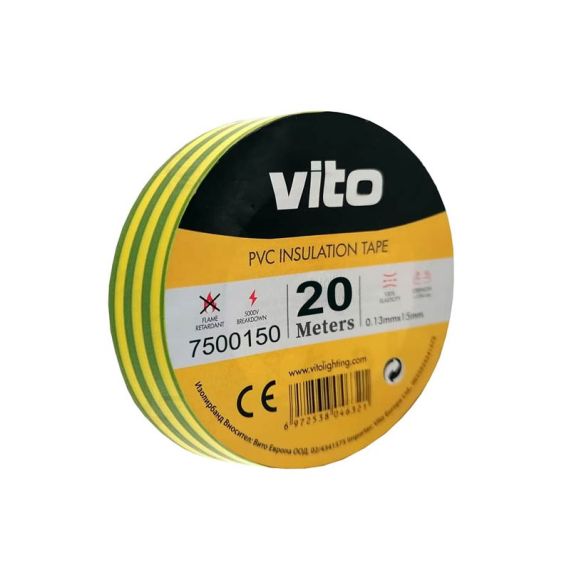 Nastro isolante 19mm 20m giallo-verde Vito EL133 Vito