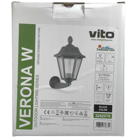 Lampada applique da parete per esterni 1xE27 280x390mm Vito EL164 Vito