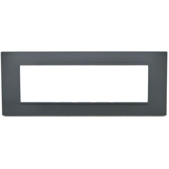 Placca 7 posti antracite Soft Touch compatibile Vimar Plana EL3187 