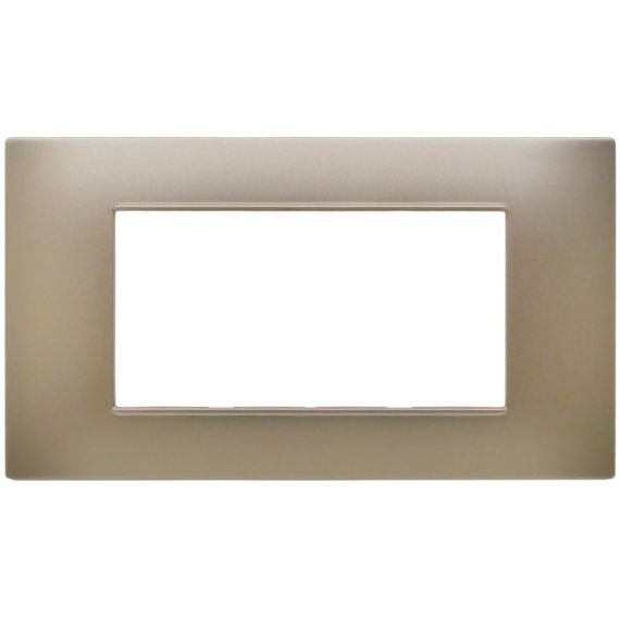 Placca 4 posti champagne  Soft Touch compatibile Vimar Plana EL3250 