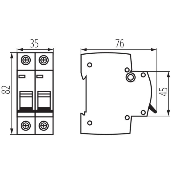 Interruttore magnetotermico 2P 16A Kanlux KA1170 Kanlux