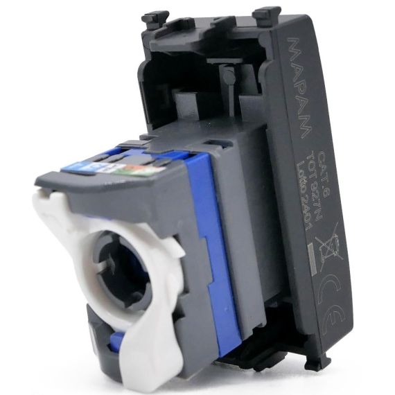 Connettore di rete RJ45 CAT6 nero compatibile Vimar Arké EL186 