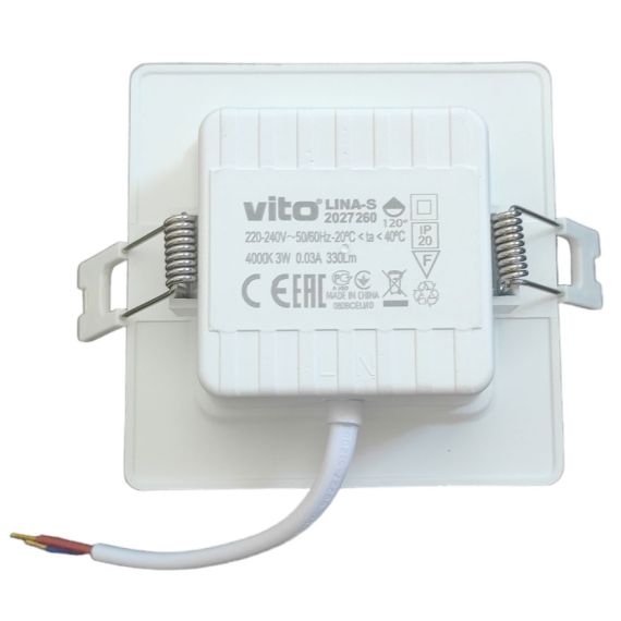 Pannello LED quadrato da incasso 80*80mm 3W luce naturale EL2195 Vito