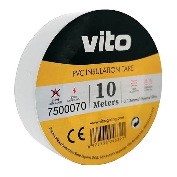 Nastro isolante 15mm 10m bianco Vito EL2335 Vito