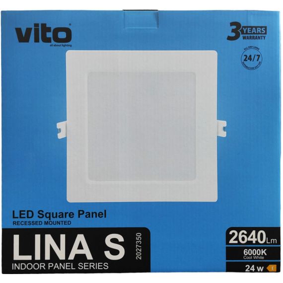 Pannello LED quadrato da incasso 280*280 24W 6000K luce fredda EL2582 Vito