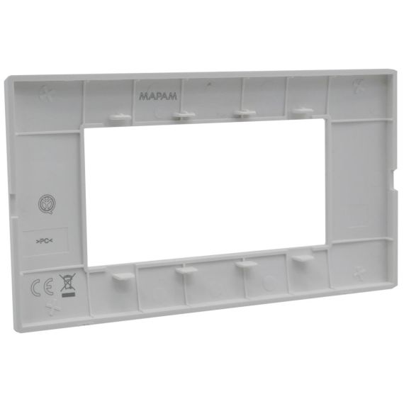 Placca 4 posti argento Soft Touch compatibile Vimar Plana EL3089 