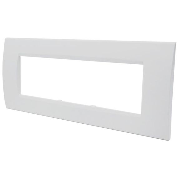 Placca 7 posti bianca Soft Touch compatibile Living International EL3149 