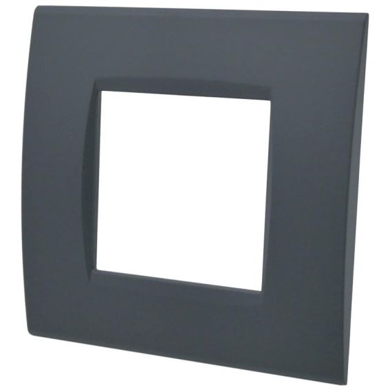 Placca 2 posti antracite Soft Touch compatibile Living International EL3221 