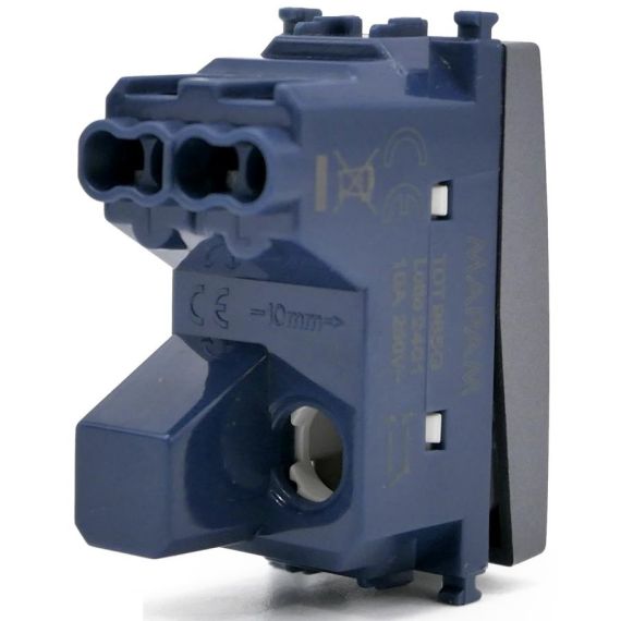 Pulsante unipolare grigio con spia compatibile Vimar Arké EL364 