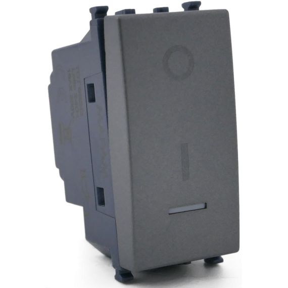 Interruttore bipolare con spia grigio compatibile Vimar Arké EL369 