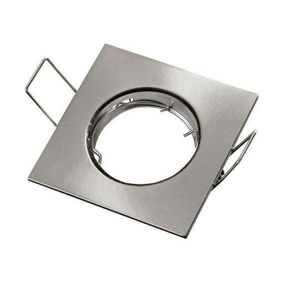 Supporto quadrato per faretto GU10 da incasso 80x80 argento satinato EL712 Vito