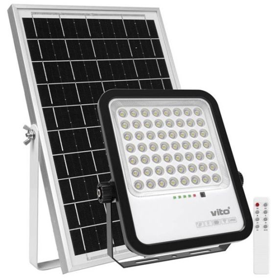 Faretto solare LED 250W 2750Lm 6000K luce fredda IP65 EL1549 Vito