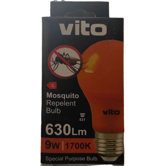 Lampadina LED antizanzare E27 9W 630Lm 1700K luce calda EL1902 Vito