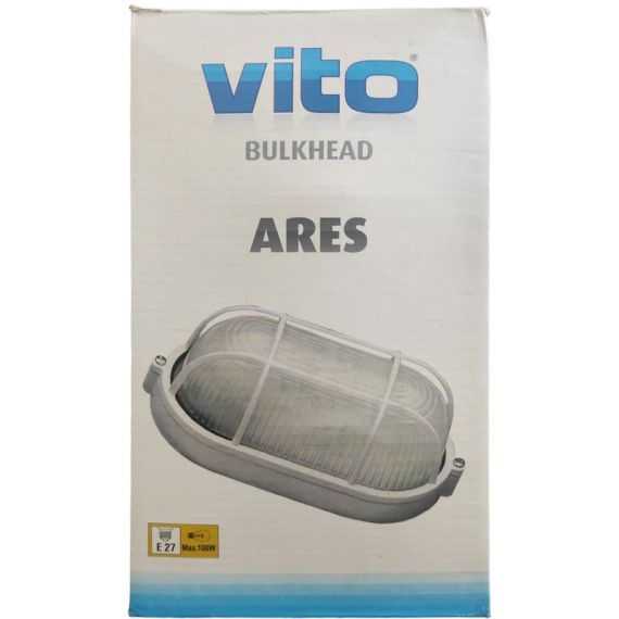 Plafoniera LED E27  da esterno IP54 in alluminio bianco EL3028 Vito