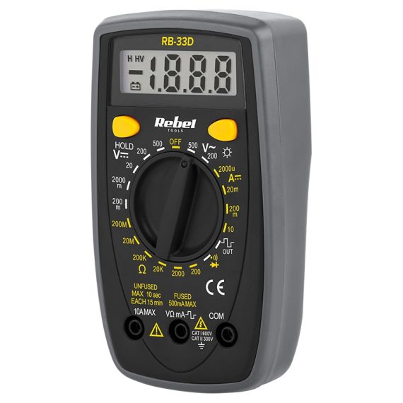 Multimetro digitale con puntali RB-33D U101 Rebel