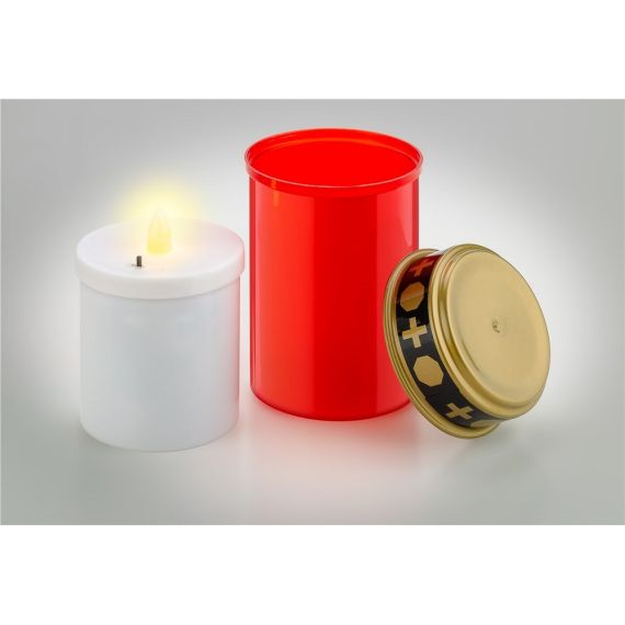 Lumino rosso a LED bianco caldo 2xAA IP44 F1477 Goobay