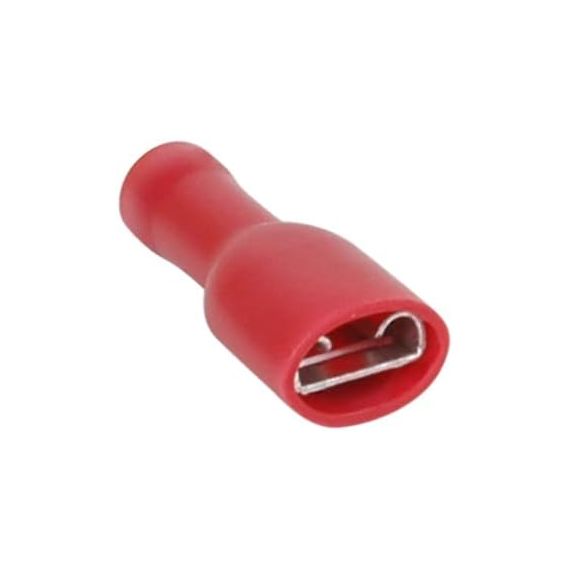 Connettore faston femmina isolato 6.3mm rosso 0.5-1.5mm confezione da 100 B4500 