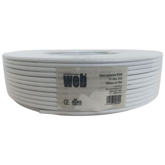 Cavo coassiale schermato RG59 75 ohm CCS matassa da 100m MT448 WEB