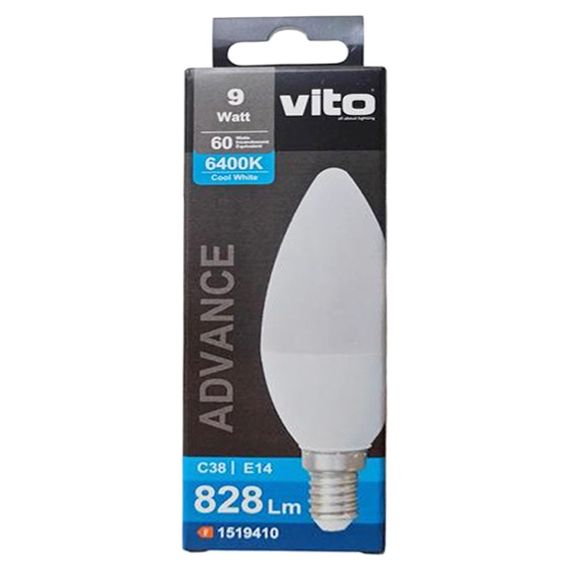 Lampadina LED C38 9W E14 828lm luce fredda 6400k EL2167 Vito