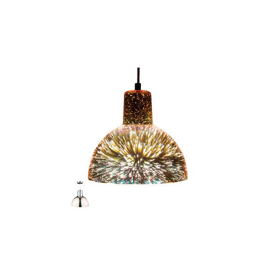 Lampadario in vetro cromato 1xE27 Ø20cm M110 Vito