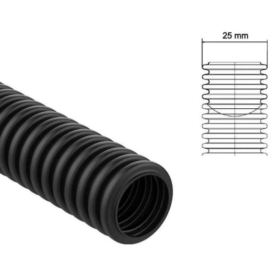 Tubo corrugato pieghevole senza tirafilo 25mm 50m C9080 