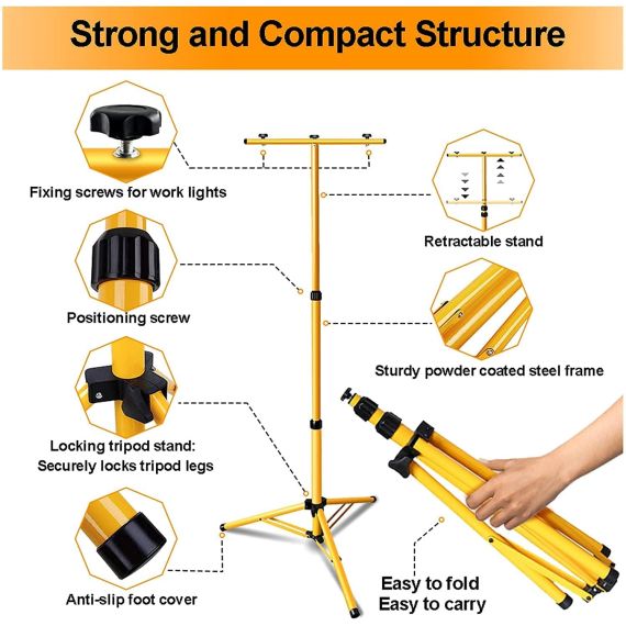 Supporto treppiede regolabile per faro da lavoro 160 cm E9333 
