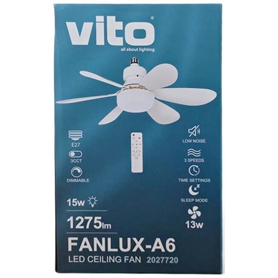 Ventilatore da soffitto con luce LED e telecomando 15W 1275lm 3xCCT EL4128 Vito
