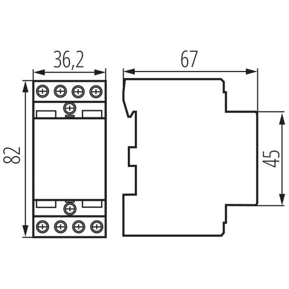 Contattore modulare 230V AC 3NO + 1NC KA1067 Kanlux