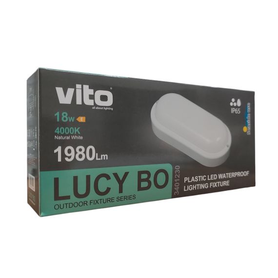 Plafoniera LED ovale Vito Lucy-BO 18W 4000K IP65 luce bianca naturale EL1303 Vito