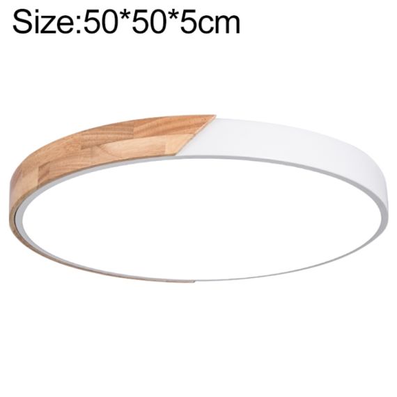 Plafoniera LED rotonda da soffitto effetto legno 50 cm bianca 36W 3CCT A2525 