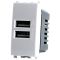 Alimentatore doppia presa USB 5V 2A 4.5x2x4.5cm Bianco compatibile Vimar Plana EL1982 