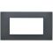 Placca 4 posti antracite Soft Touch compatibile Vimar Plana EL3103 