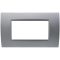 Placca 4 posti argento Soft Touch compatibile Living International EL3156 