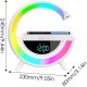 Lampada LED RGB Orologio/Radio FM/Bluetooth/AUX/scheda SD e ricarica wireless WB266 