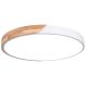 Plafoniera LED rotonda da soffitto effetto legno 40 cm bianca 24W 3CCT E9203 