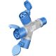 Adattatore CEE blu da campeggio con spina 16A e 3 prese CEE 230V IP44 F1084 Goobay